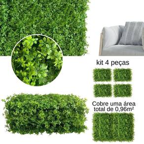 Kit 4 Quadros Para Muro Inglês Artificial Decoração Vertical