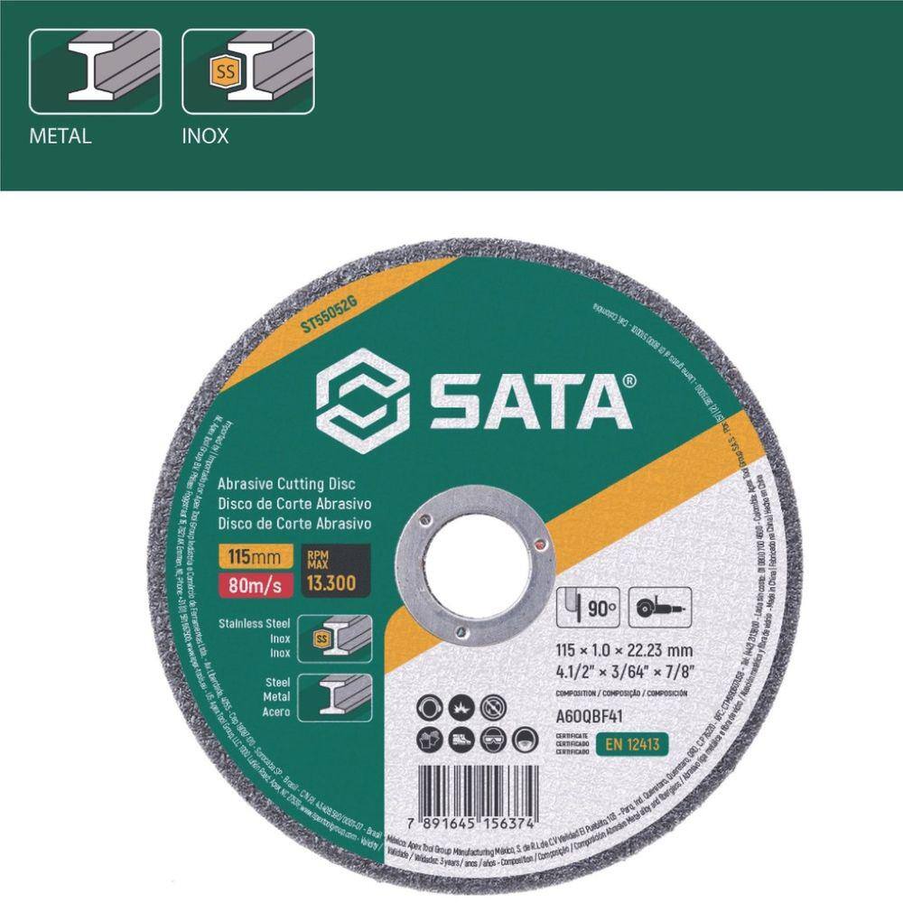 Disco Corte Abrasivo Metal/Inox 7X1.6Mm Sata