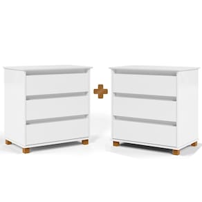 Mesa De Cabeceira Grande 2 Unidades Branco E.J Móveis