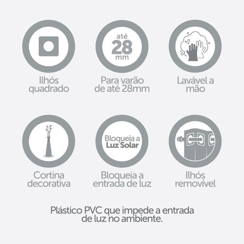 Cortina Blackout PVC 2,80m x 2,30m - Bloqueio Luz - Fácil Inst.