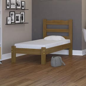Cama Madeira Maciça Solteiro Imbuia Nemargi