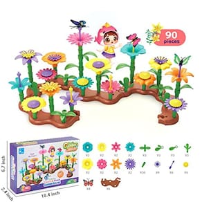 OLRMA Flower Garden Building brinquedos para meninas 3 4 anos de idade,
