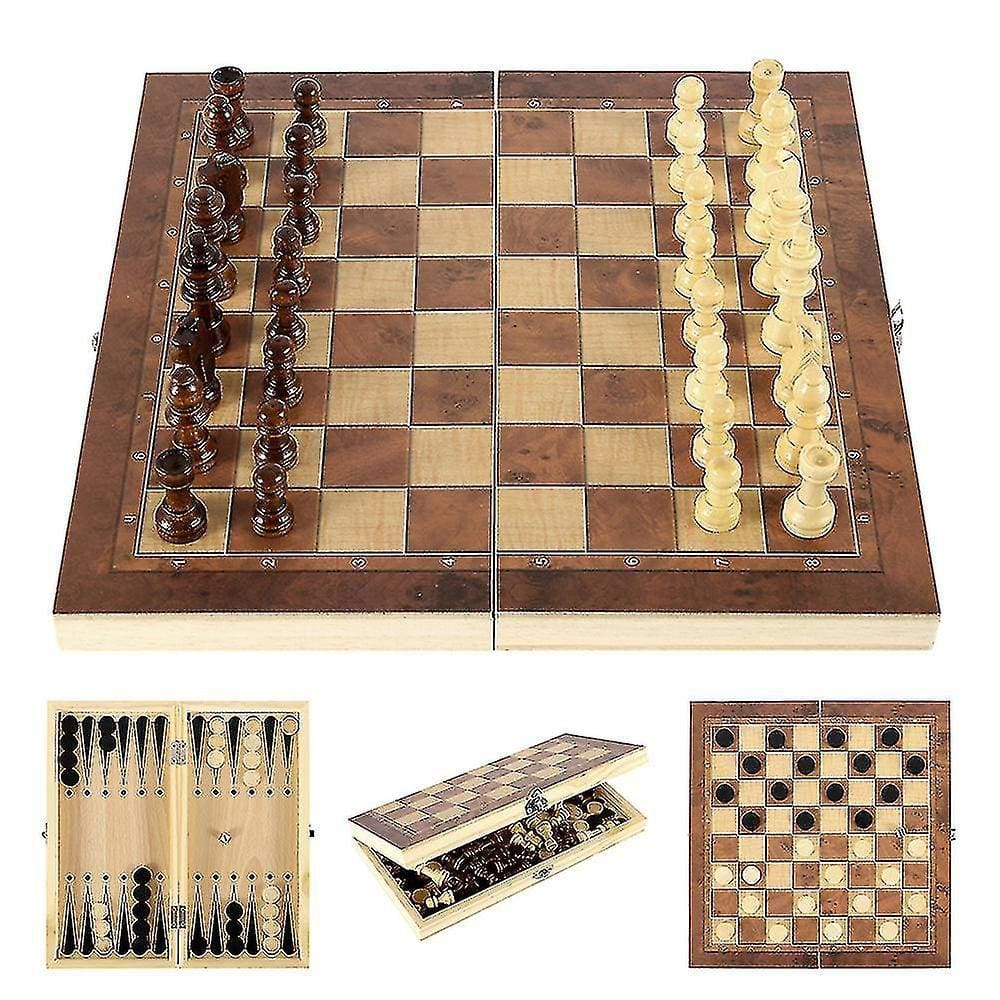 Jogo de tabuleiro xadrez dama 3 em 1 chess set pequeno hoyle