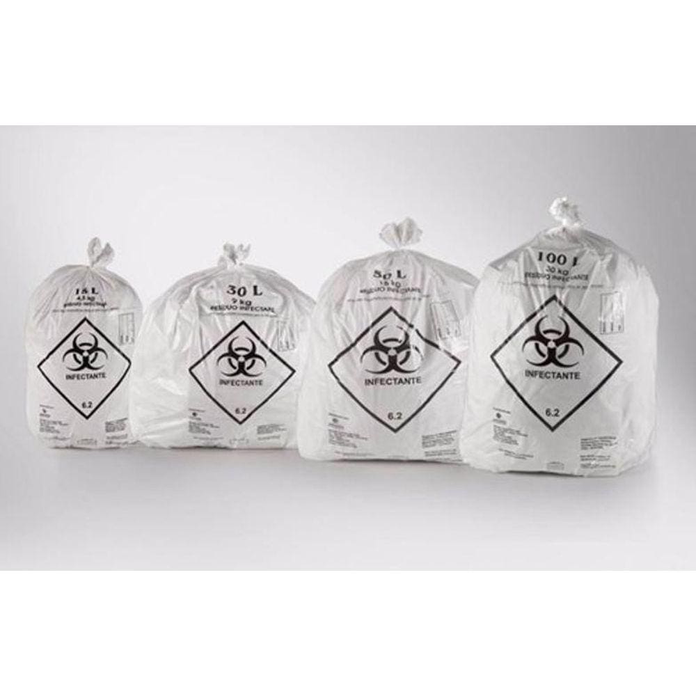 Saco de Lixo Infectante 50L Branco - Médico e Hospital