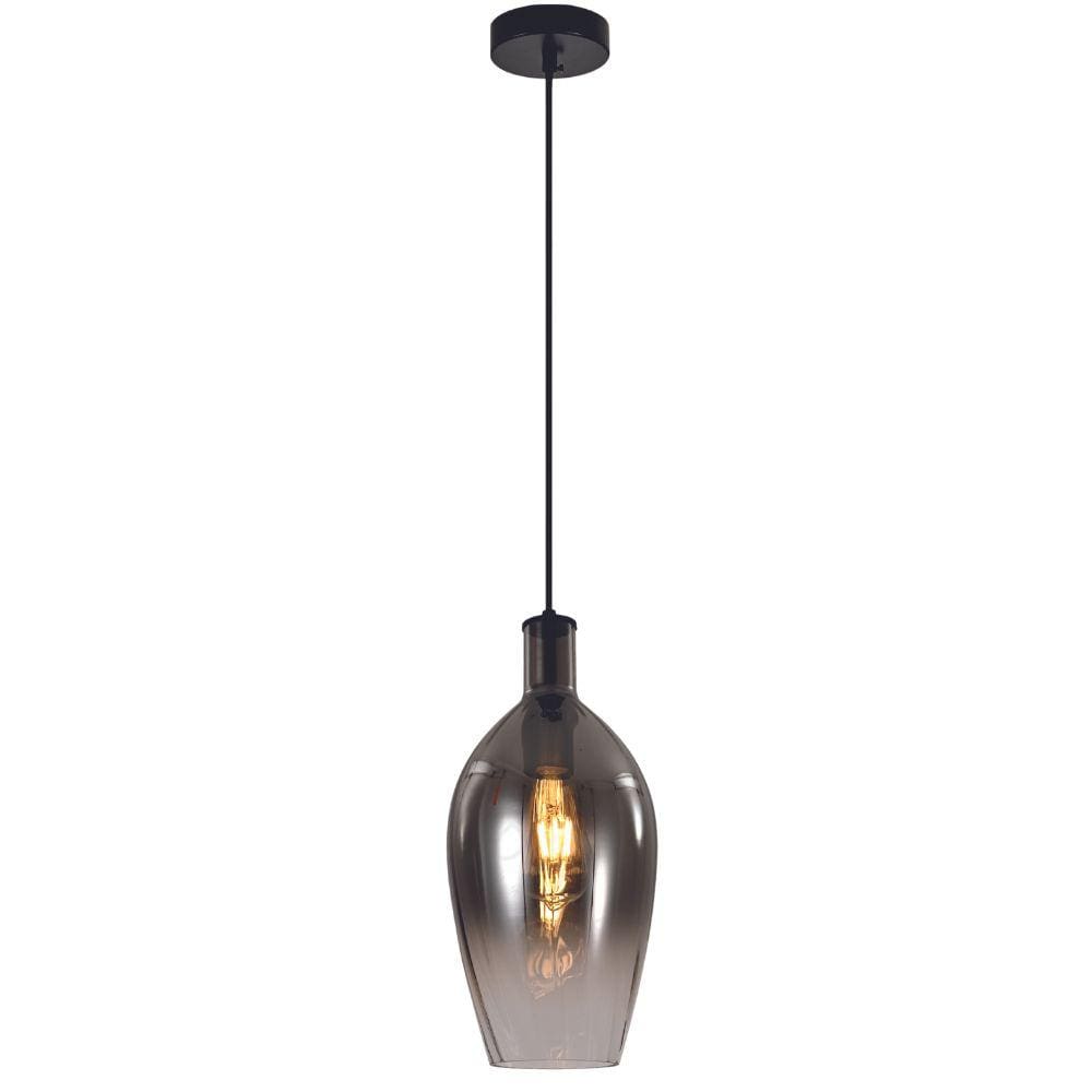 Pendente Vidro Fumê 36cm 1E27