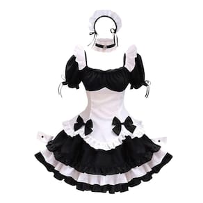 Mulheres Adorável Empregada Cosplay Fantasia Animação Show Japonês Roupa Vestido Roupas