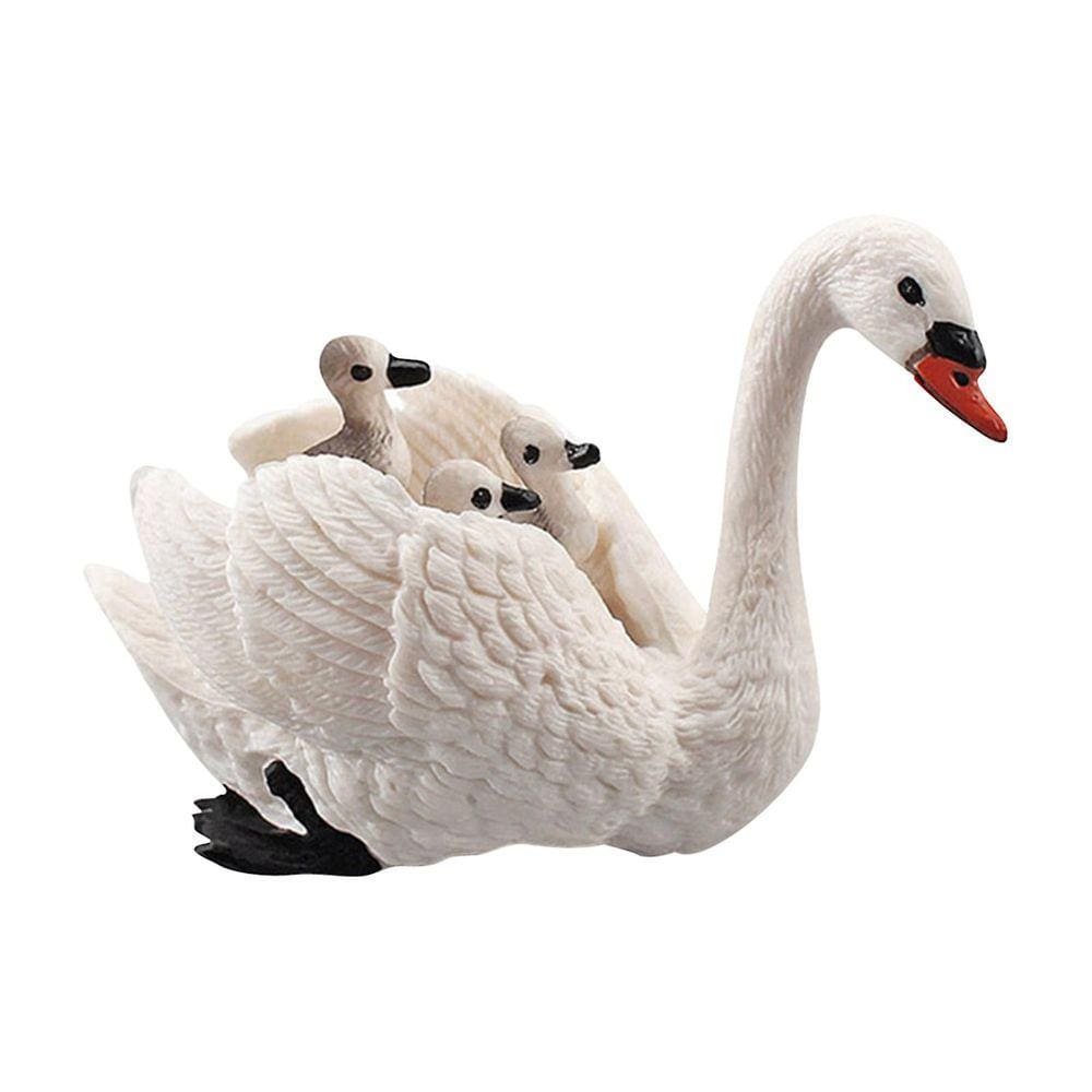 Swan Animal Toys Figurines Home Decorar Presente Educacional Animais de Inverno