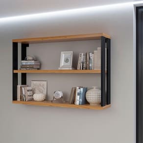 Nicho de Parede 100% MDF Estilo Industrial F26 Freijó - Pradel