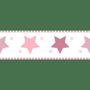 Faixa de Parede Estrelas Rosas 5942 p/ Quarto de Crianças