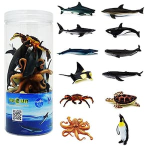 Brinquedos de animais marinhos para crianças 12pcs realista Oceano Animal Figu