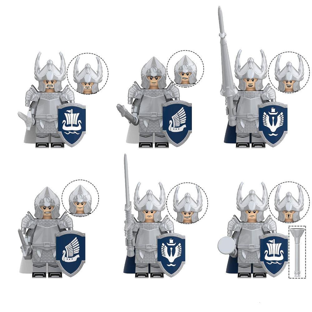 Soldado medieval Building Block Cavaleiro Guarda Trompetista Espada