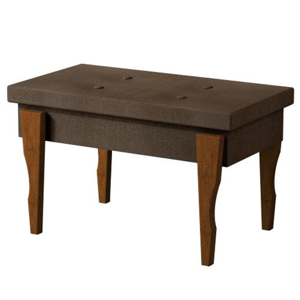 Recamier Calçadeira Banco Puff Captonê Pés Madeira 0,70 Espanha