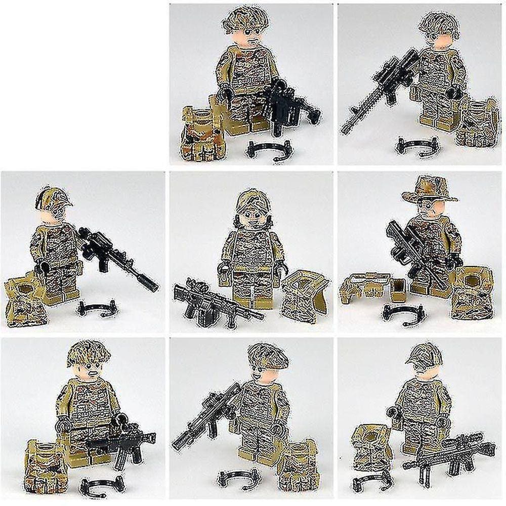 Fangnuo8pieces De Blocos de Construção Militares, Vilões, Selvagem