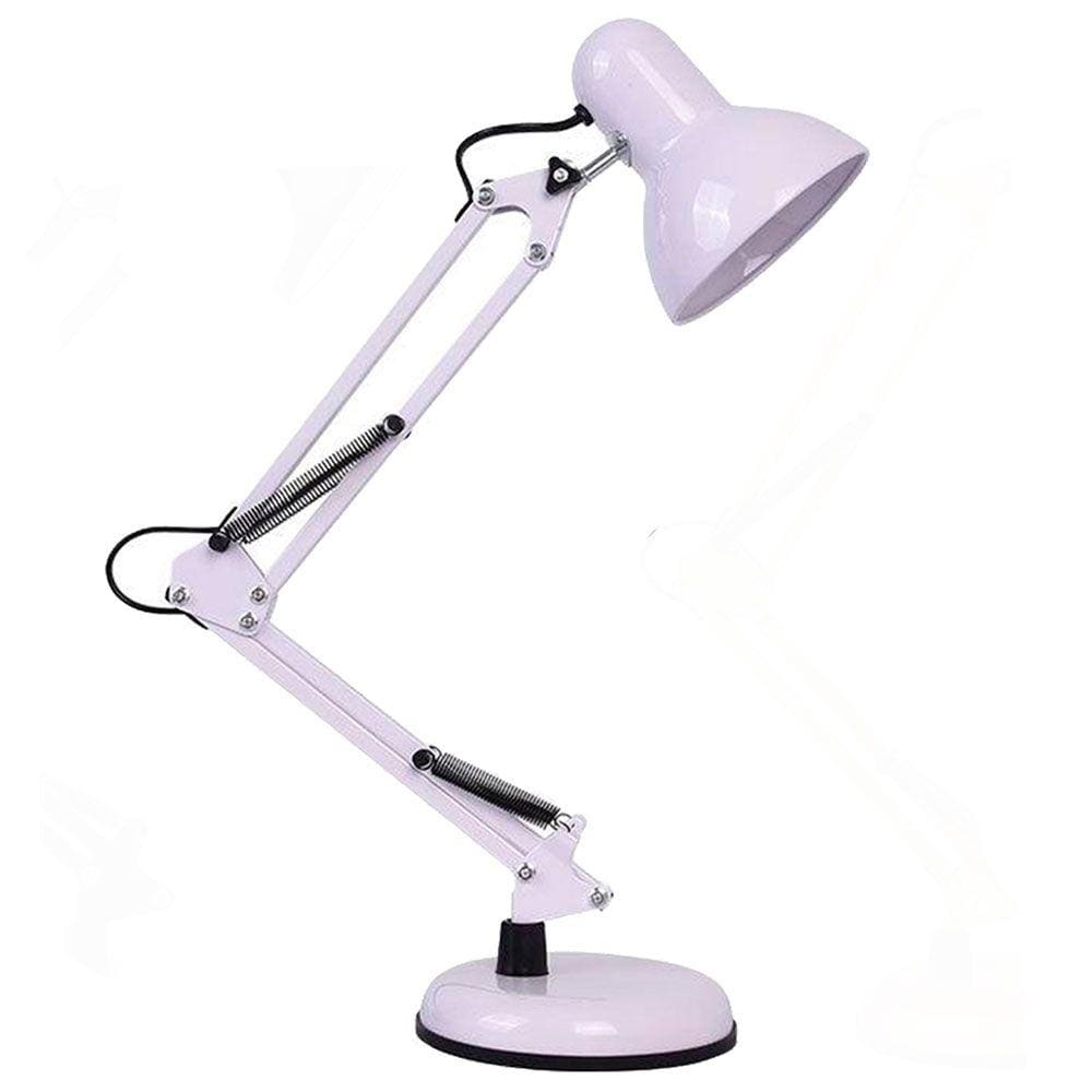 Luminária Articulada Escritório Leitura Base Mesa Pixar Suporte Garra Articulável 220v Branco CBRN20522