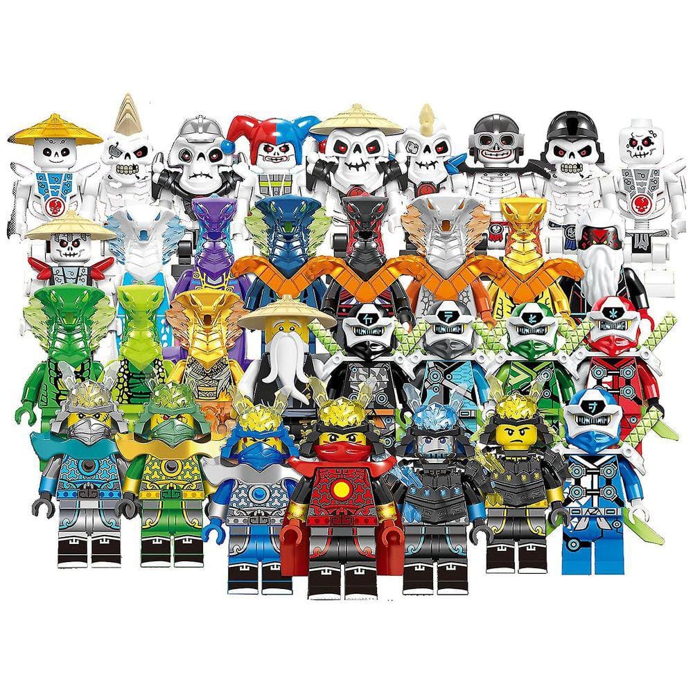 Conjunto de 32 Pcs Ninjago Figuras Brinquedos Blocos de Construção