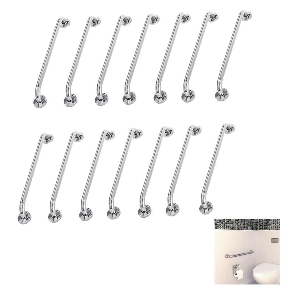 Alça de Apoio 80cm Barra Inox Segurança Kit 14 Unidades Idoso Deficiente