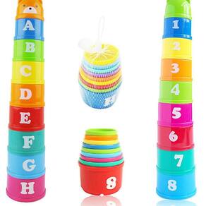 Qian 8pcs Brinquedos Educacionais do Bebê 6month+ Figuras Cartas Fold