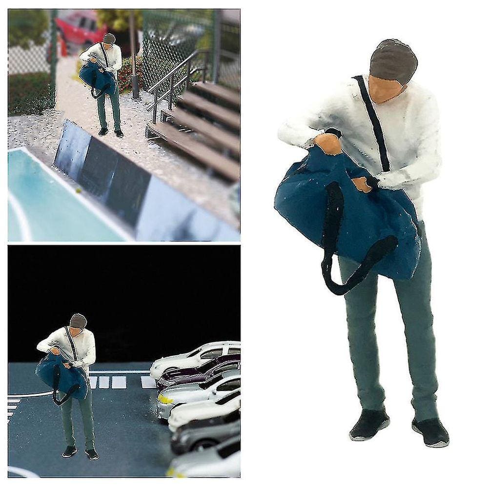 Resina 1/64 ama pintado à mão Fitness Figura Layout Pessoas