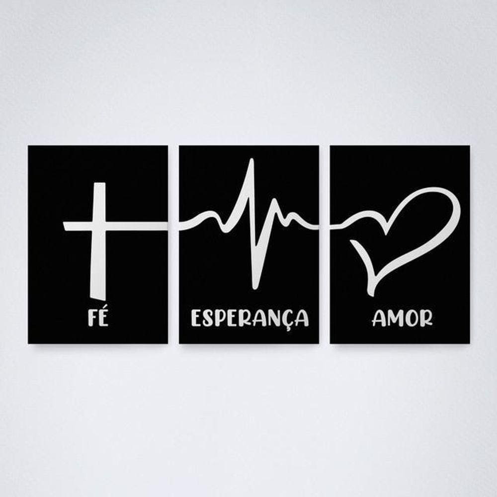 Quadro Dec. Amor Fé e Gratidão V13 30x20cm - Qualidade