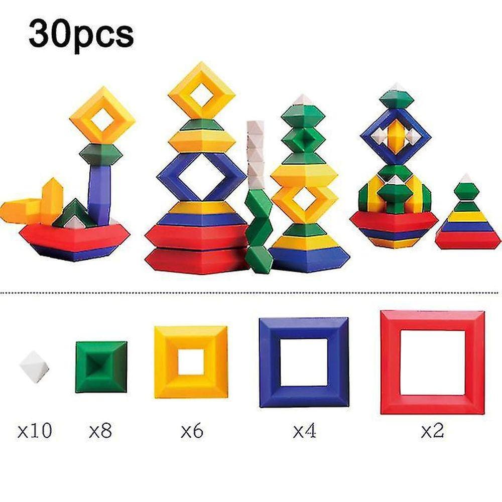 Crianças Blocos Brinquedos Pirâmide Blocos de Construção Set 3d Espaço Constr