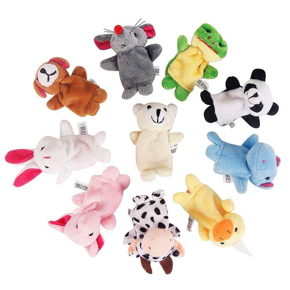 Bonecas de dedo de animal pequeno bonito brinquedos das crianças fantoches de mão