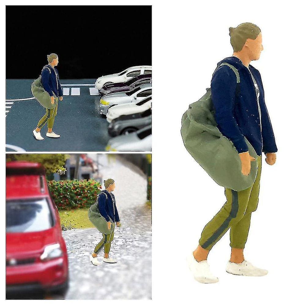 Resina 1/64 ama pintado à mão Fitness Figura Layout Pessoas