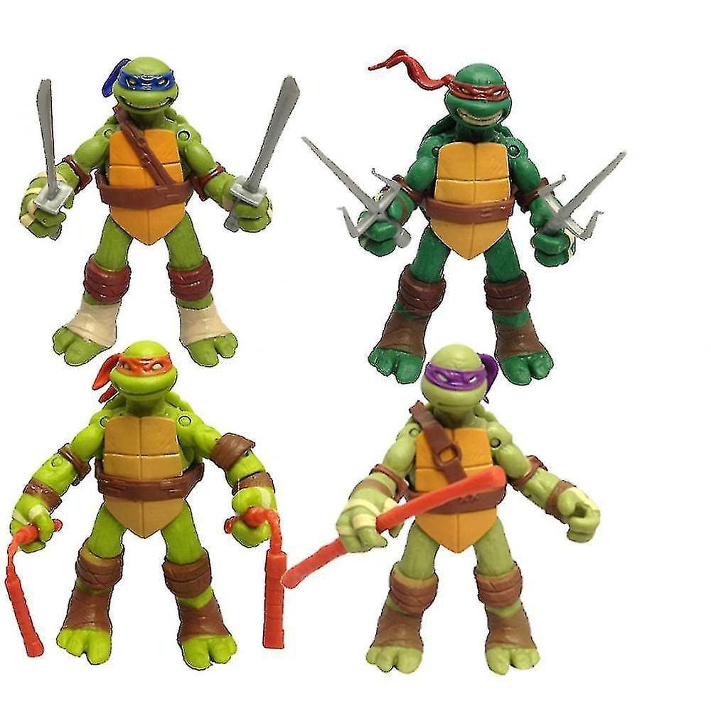 4 pcs set teenage mutant ninja turtles action figure presente
