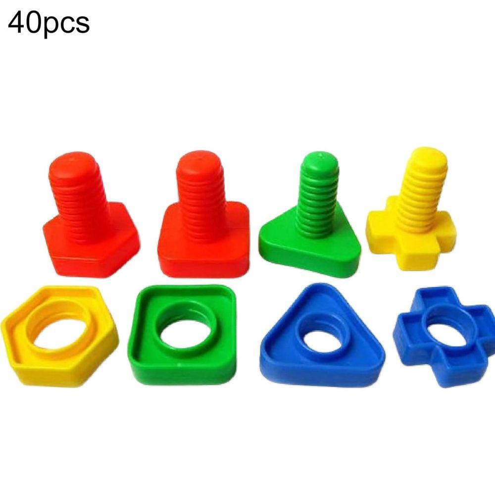 40pcs/set blocos de construção coloridos didáticos plástico diy s