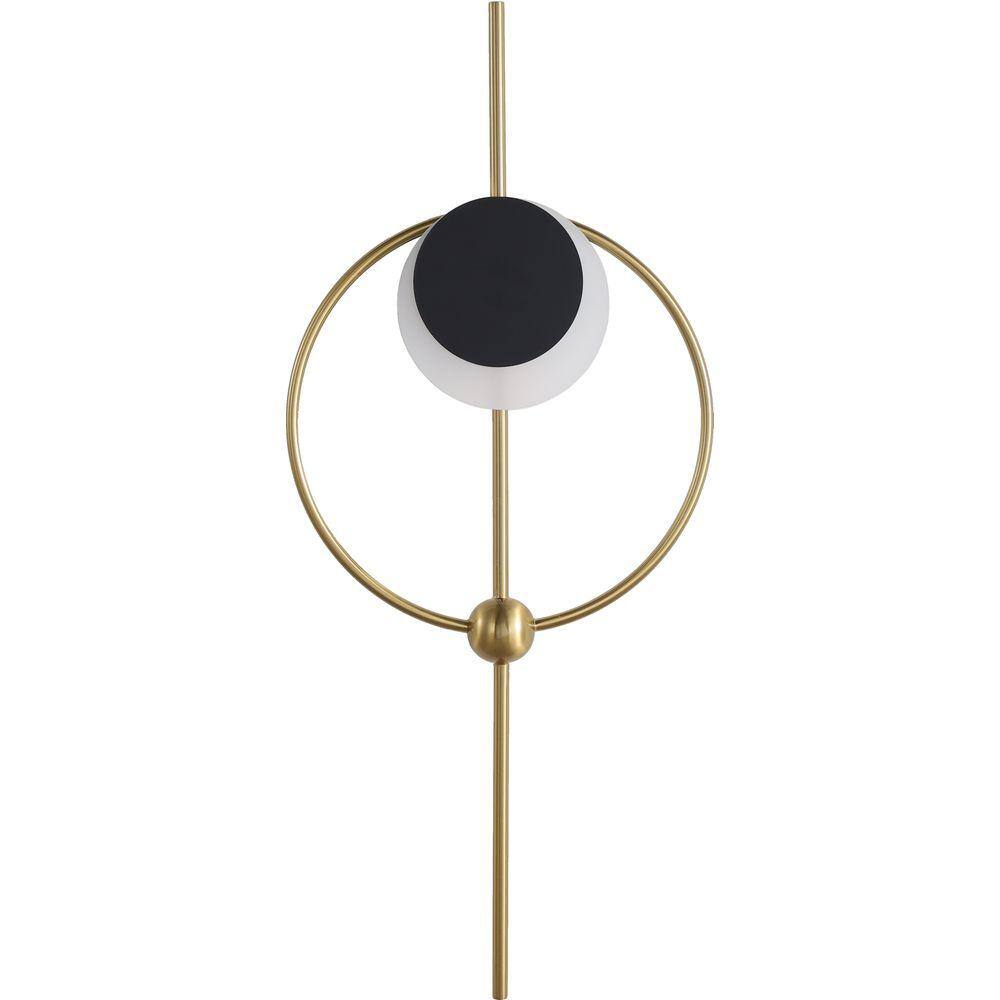 Arandela Aramis Ø30x72cm Dourado E Acrílico Branco E Preto