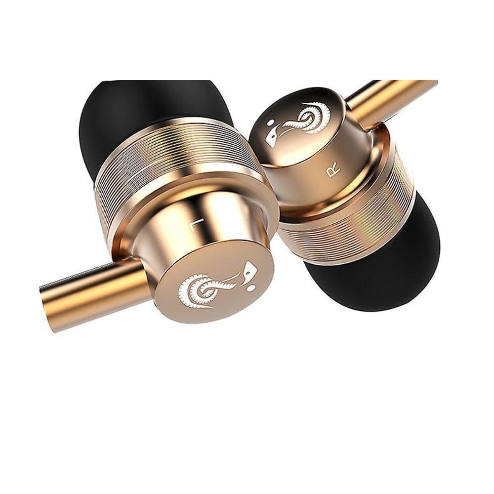 Fones de ouvido com fones de ouvido, fones de ouvido com fio com fio sem emaranhado (ouro)