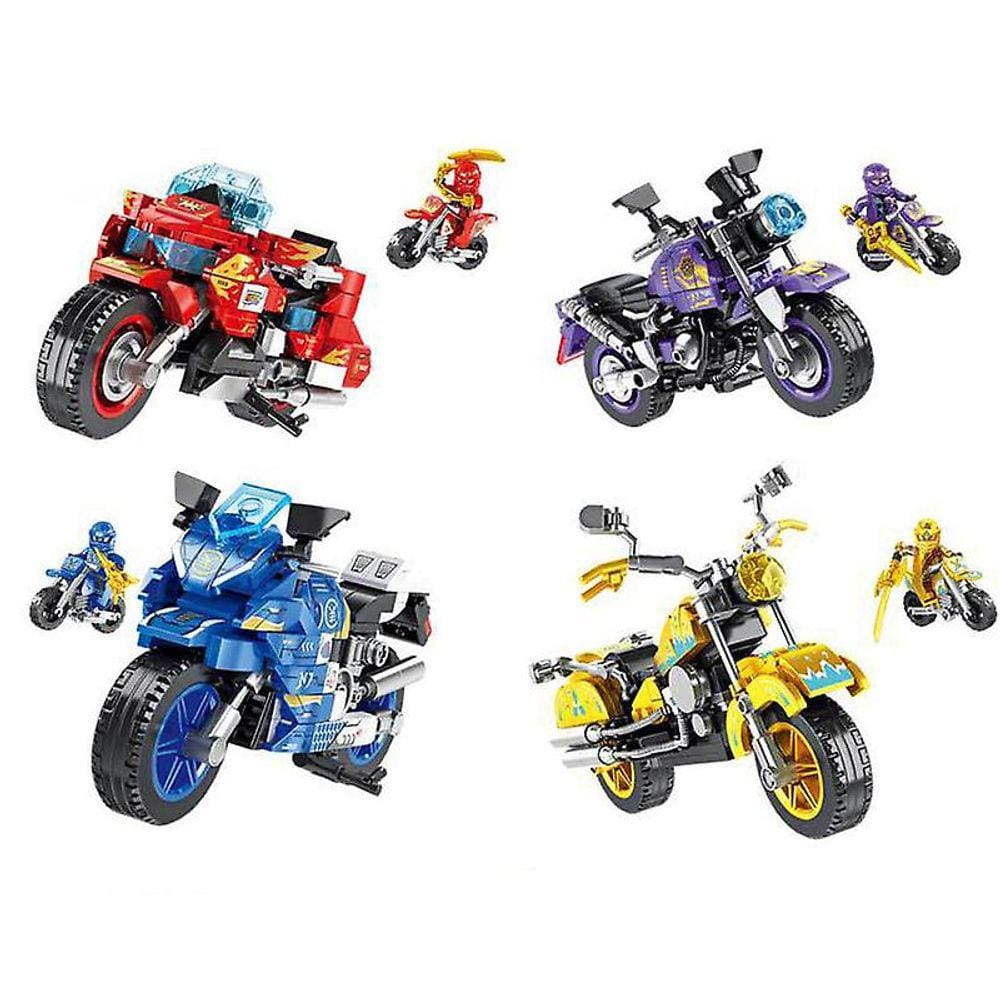 4 em 1 Motocicleta Building Blocks Ninja Motocicleta Montada