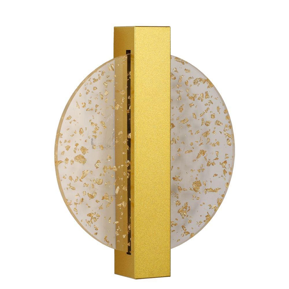 Arandela Cross Ø20x25cm Dourado Vidrotransp C/Folhas De Ouro