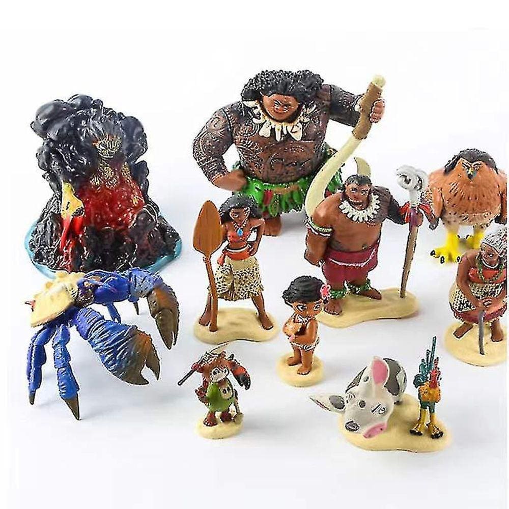 10pcsset desenhos animados moana princesa lenda vaiana figura de ação