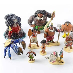 10pcsset desenhos animados moana princesa lenda vaiana figura de ação