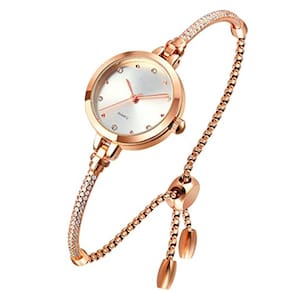 Relógio de quartzo analógico feminino TOOCAT Bling Rose Gold