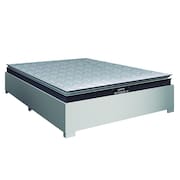 Cama Box Casal Desmontável com Colchão Molas Ensacadas Pillow Top Maximus 138x188x63cm Cinza / Branco Gazin - Suporta 120kg Por Pessoa