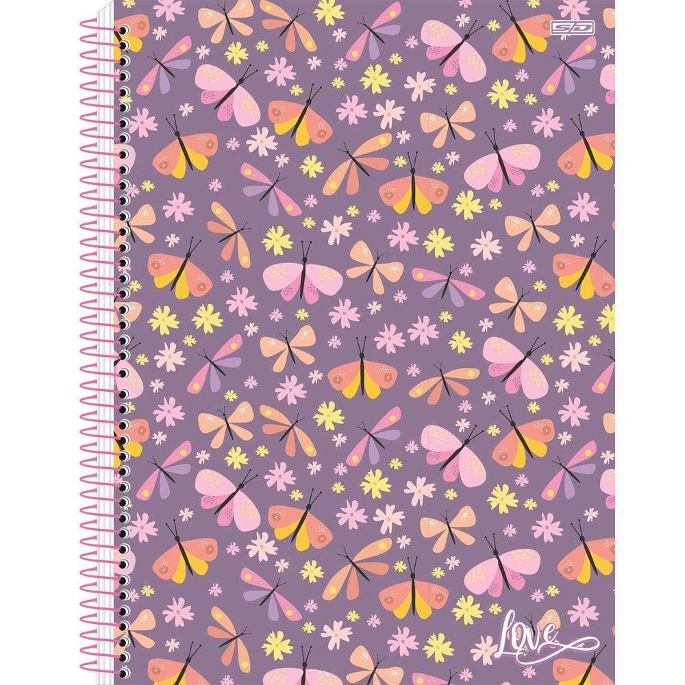 Caderno Espiral Universitário Love Capa Dura 10 Matérias 160 Folhass São Domingos