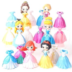 6pcs princesa figura brinquedo roupas mutáveis anime boneca modelo