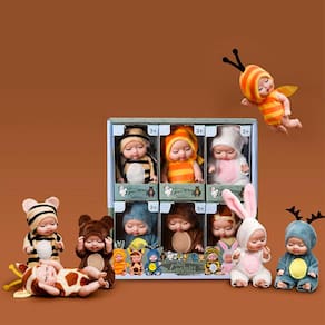 Best seller 6pcs mini renascer bonecas de bebê realista pvc bebê sl