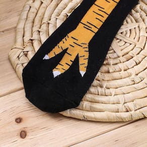 1 Par Engraçado Pés de Frango Meias 3d Frango Pernas Magras Joelho Alto Presente Meias animais (Amarelo Preto)
