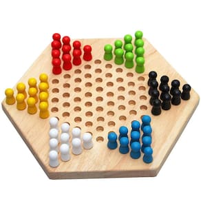 Blue Wood Damas Chinesas Jumping Kids Brinquedo de Desenvolvimento