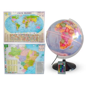 Globo Profissional Studio 30cm + Mapas Brasil e Mundi