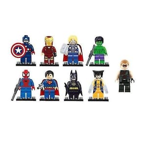 9 Pcs Marvel Avengers Super Herói Comic Mini Figuras Dc Minif