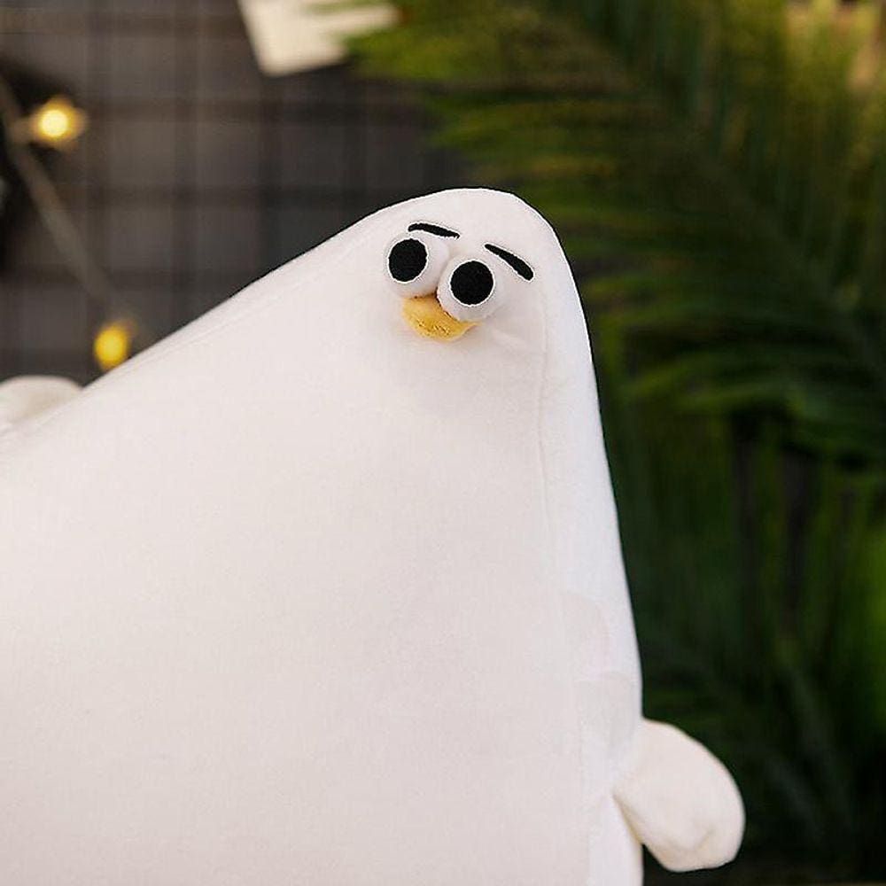 Uma boneca gaivota gorda ingênua macia grande gaivota travesseiro de dormir