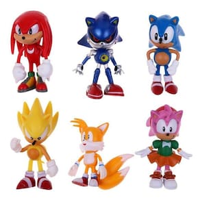 (#1-Sonic) 6pcs Sonic The Hedgehog Action Figures Kids Toy