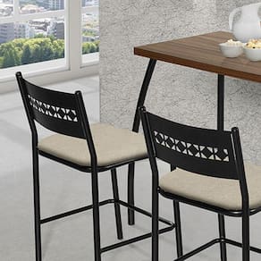 Mesa Retangular Com Duas Cadeiras Fit Flora Assento Bege