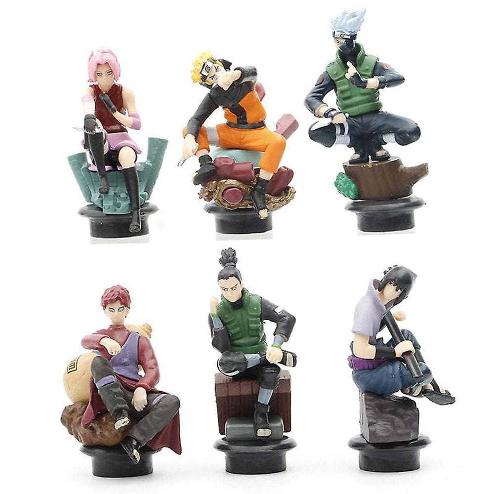 6pcs/lot 7.5cm Naruto Action Figura Shippuden Naruto Sasuke