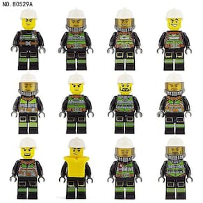 12pcs bombeiro Building Block Dolls 12 tipos de oxigênio ma
