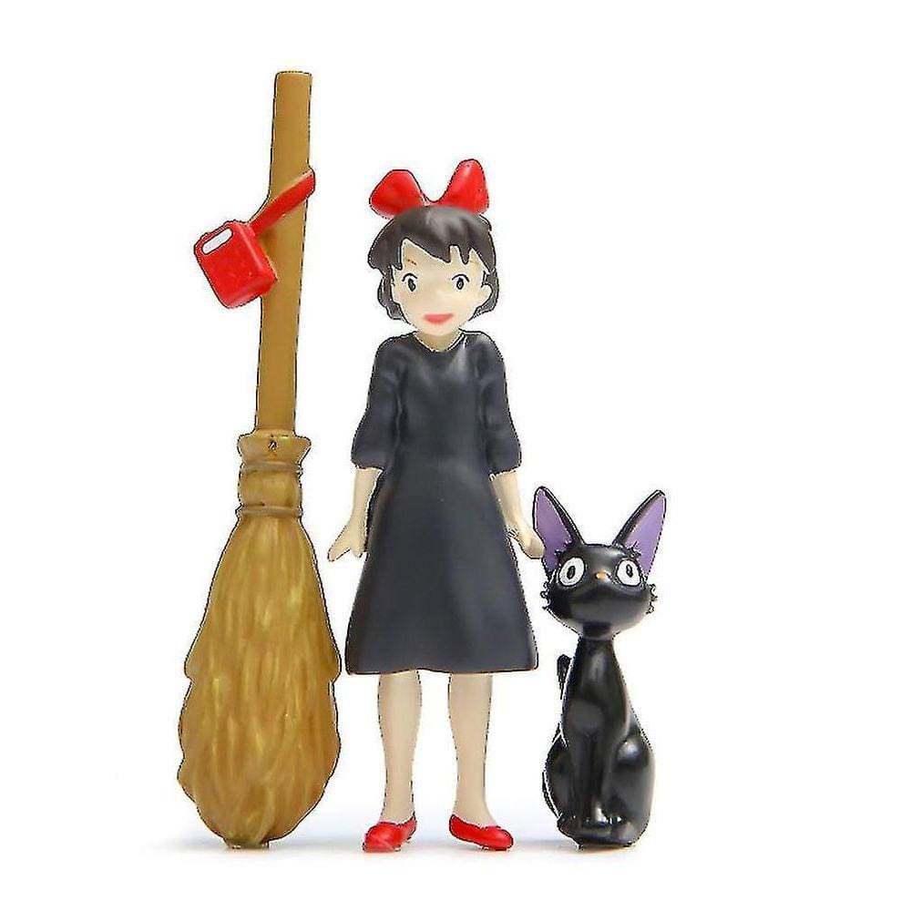 3pcs Miyazaki Kiki Serviço de Entrega Vassoura Figura Brinquedos