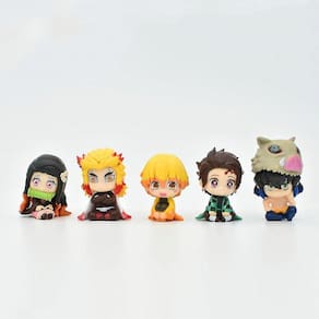 5pcs/lot anime demon slayer: kimetsu não yaiba kamado pvc bonito
